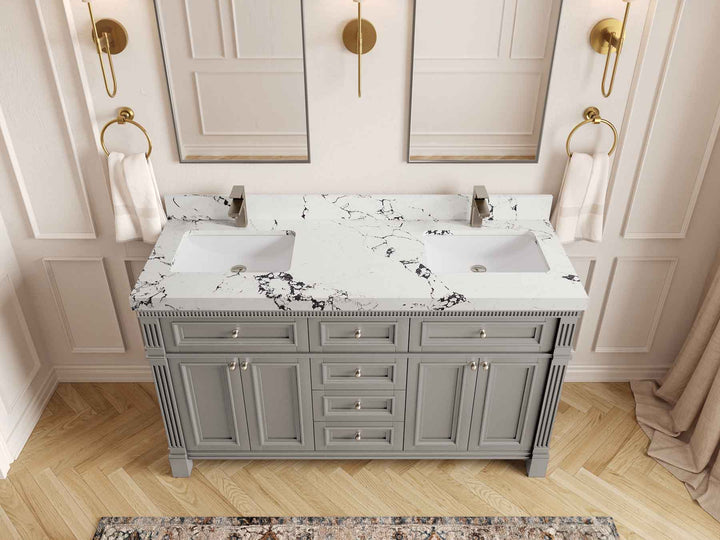 Paris 60 in. W x 22 in. D Double Sink Bathroom Vanity - photo 39