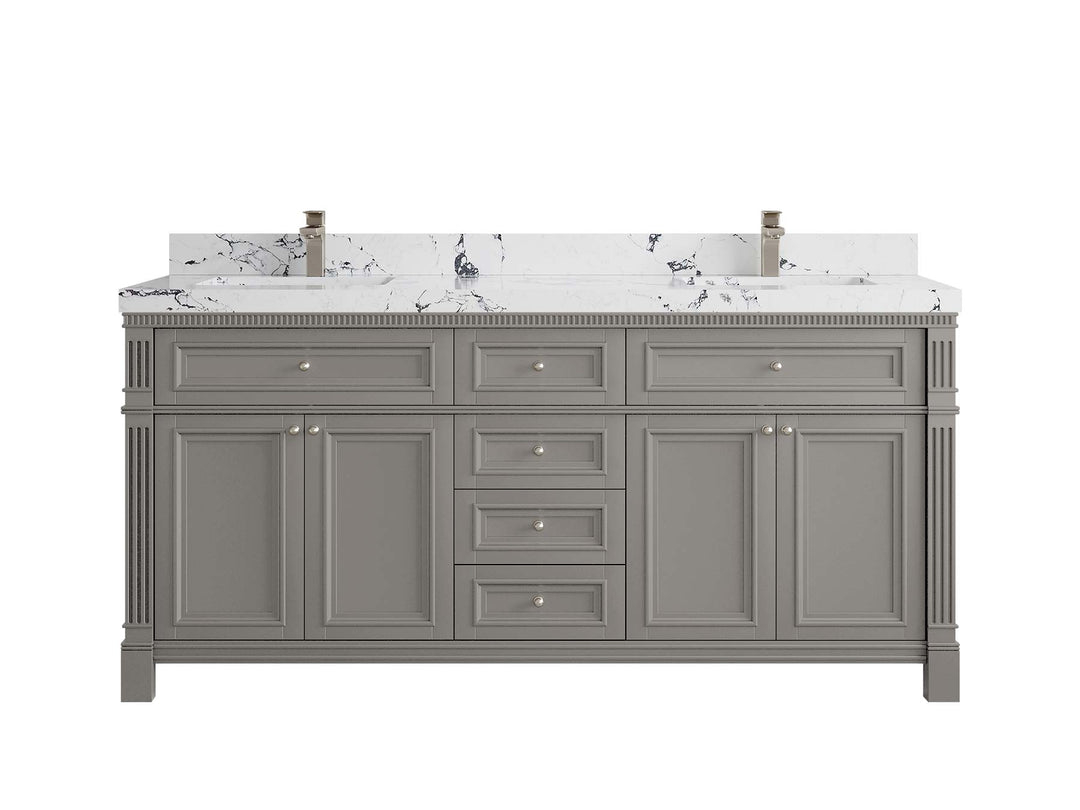 Paris 72 in. W x 22 in. D Double Sink Bathroom Vanity