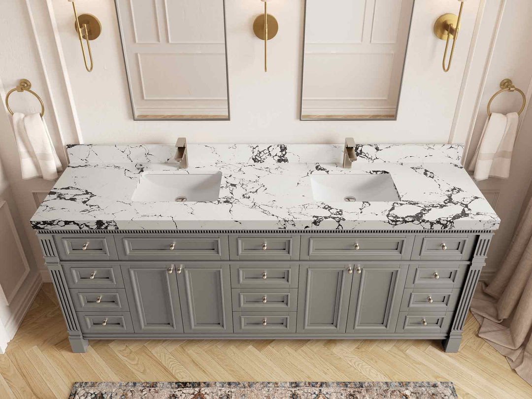 Paris 84 in. W x 22 in. D Double Sink Bathroom Vanity