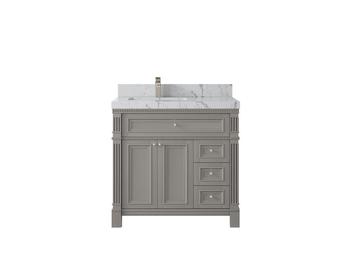 Paris 36 in. W x 22 in. D Left Offset Sink Bathroom Vanity - photo 42