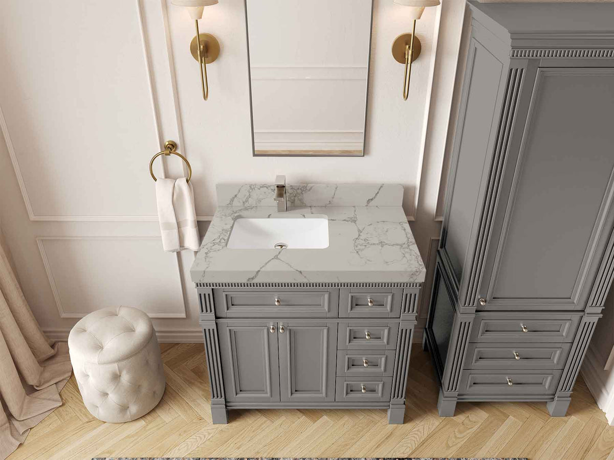 Paris 36 in. W x 22 in. D Left Offset Sink Bathroom Vanity