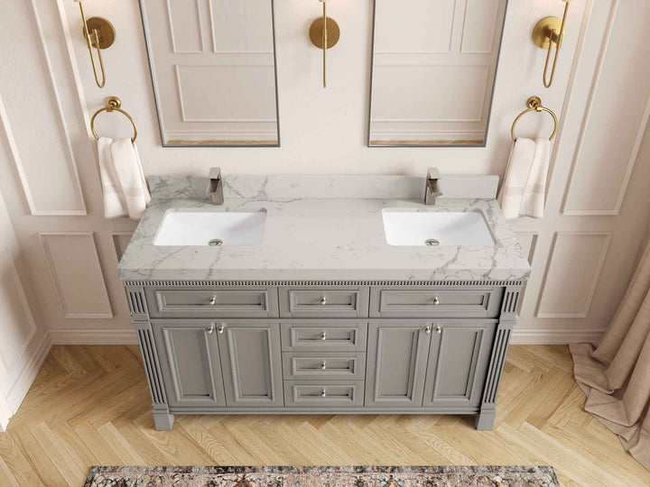 Paris 60 in. W x 22 in. D Double Sink Bathroom Vanity - photo 41