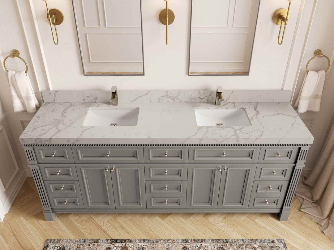 Paris 84 in. W x 22 in. D Double Sink Bathroom Vanity