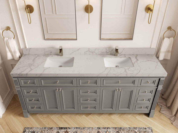 Paris 84 in. W x 22 in. D Double Sink Bathroom Vanity - photo 41