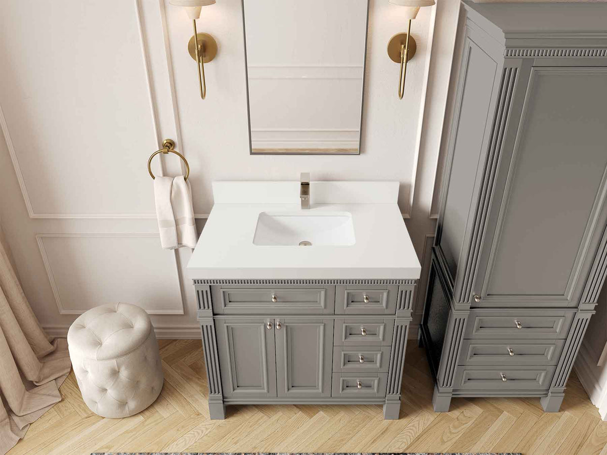 Paris 36 in. W x 22 in. D Bathroom Vanity with Center Sink