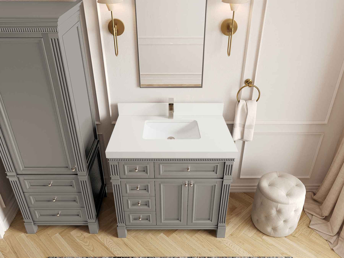 Paris 36 in. W x 22 in. D Center Sink Bathroom Vanity