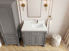 Paris 36 in. W x 22 in. D Right Offset Sink Bathroom Vanity - photo 25