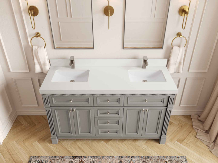 Paris 60 in. W x 22 in. D Double Sink Bathroom Vanity - photo 43