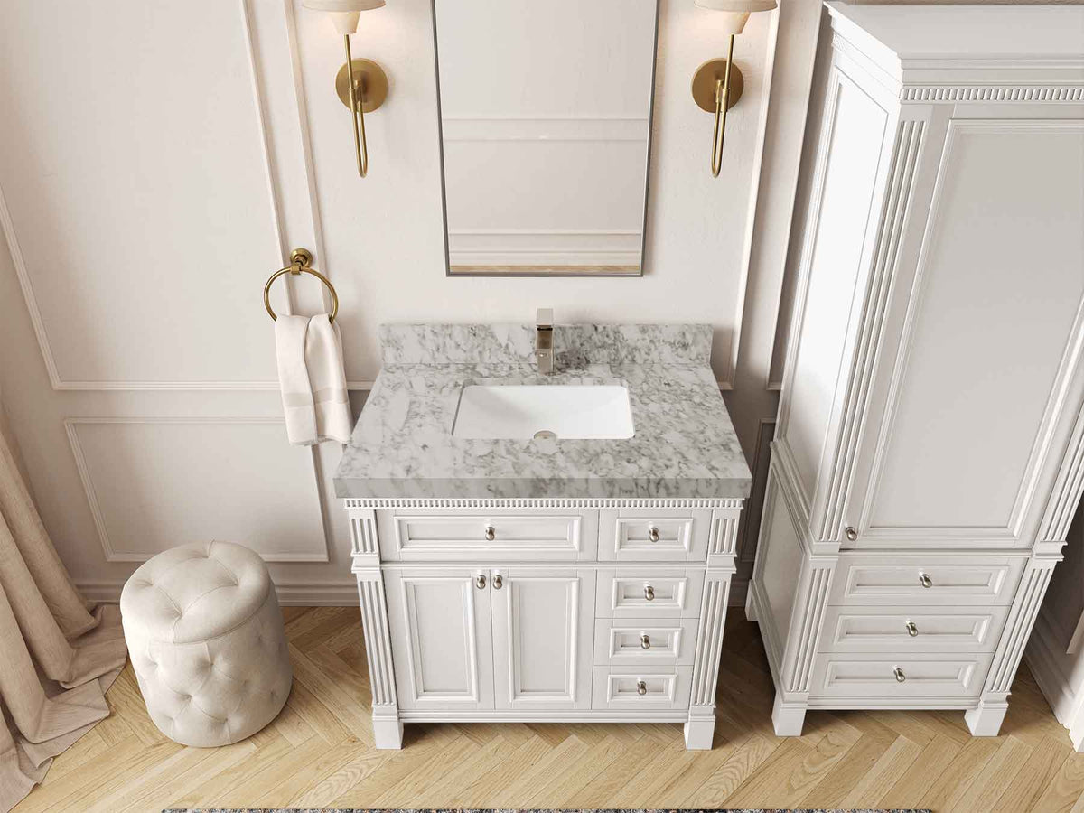 Paris 36 in. W x 22 in. D Bathroom Vanity with Center Sink