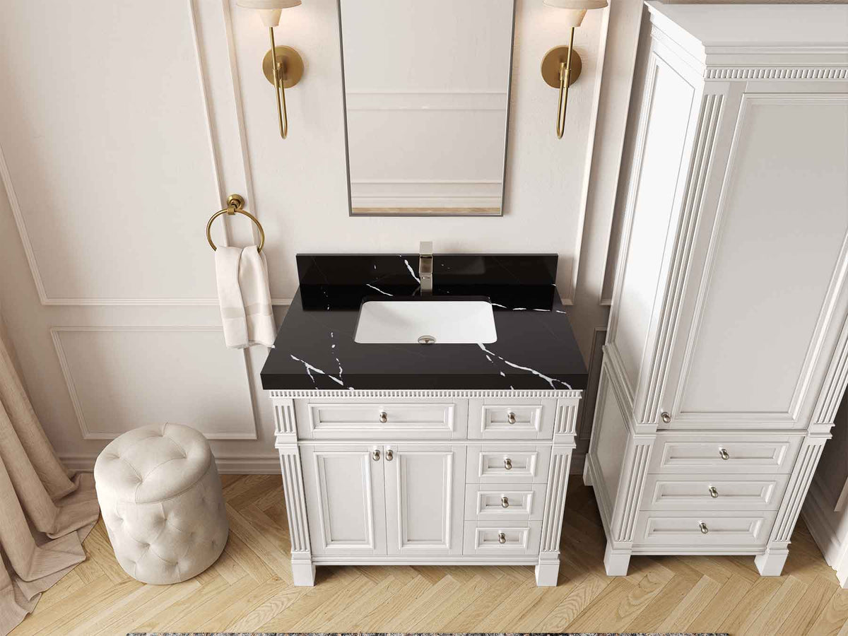Paris 36 in. W x 22 in. D Bathroom Vanity with Center Sink