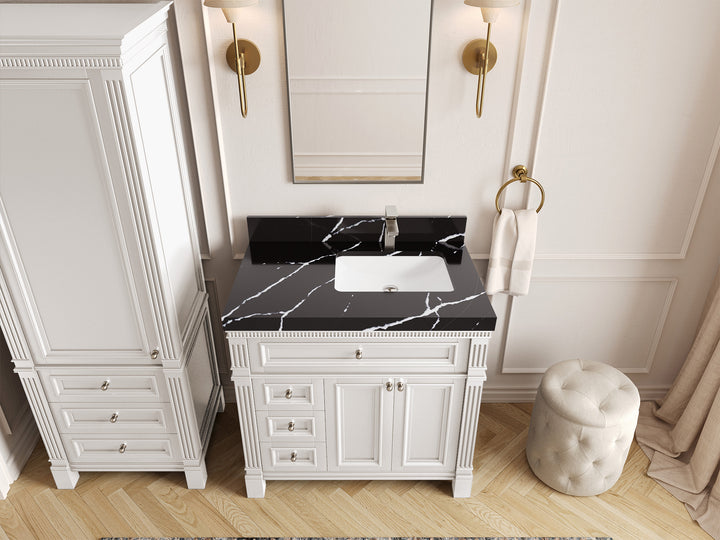 Paris 36 in. W x 22 in. D Right Offset Sink Bathroom Vanity - photo 11