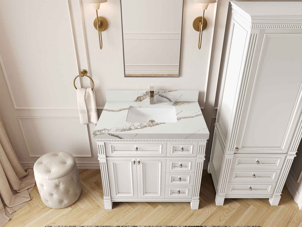 Paris 36 in. W x 22 in. D Bathroom Vanity with Center Sink