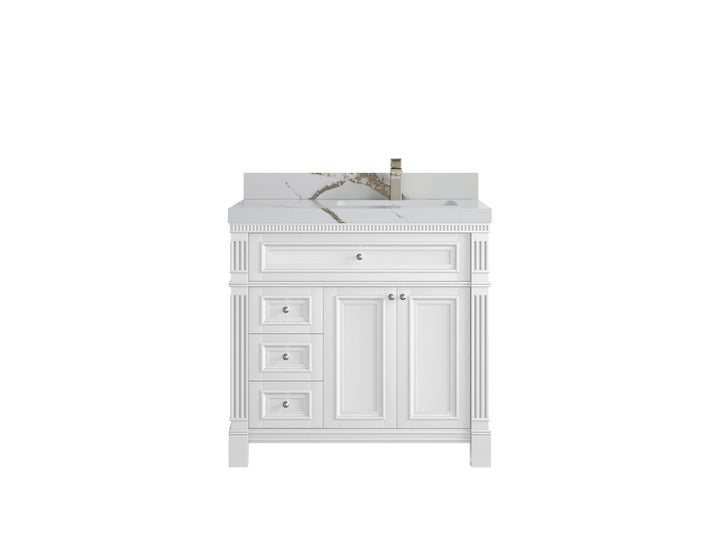 Paris 36 in. W x 22 in. D Right Offset Sink Bathroom Vanity - photo 14