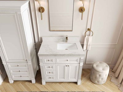 Paris 36 in. W x 22 in. D Right Offset Sink Bathroom Vanity