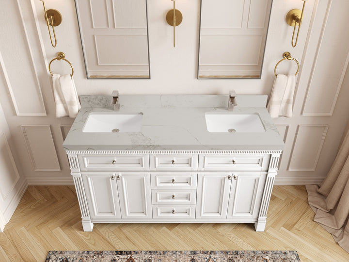 Paris 60 in. W x 22 in. D Double Sink Bathroom Vanity - photo 13