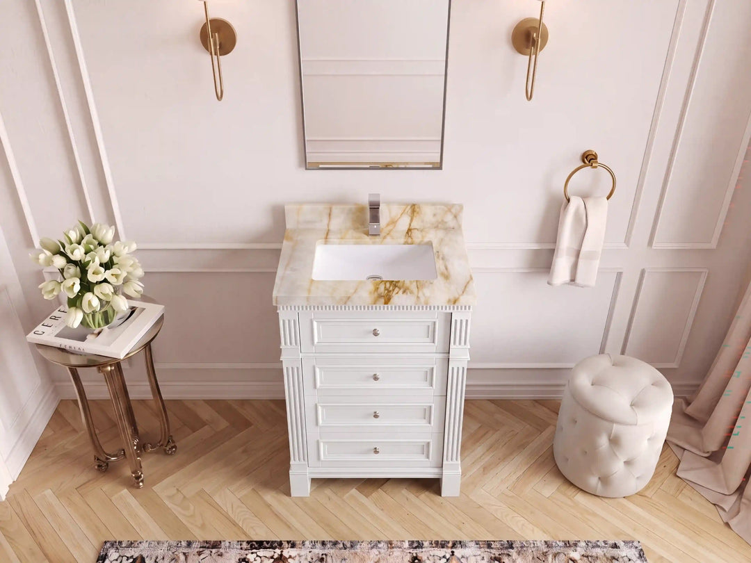Paris 24 in. W x 22 in. D Single Sink Bathroom Vanity | 
              
                White
                
                  
             - PRS-CAB-WH-23 - photo №11