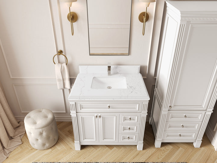 Paris 36 in. W x 22 in. D Center Sink Bathroom Vanity - photo 25