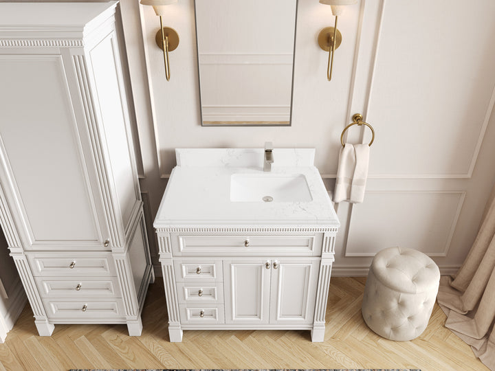 Paris 36 in. W x 22 in. D Right Offset Sink Bathroom Vanity - photo 25
