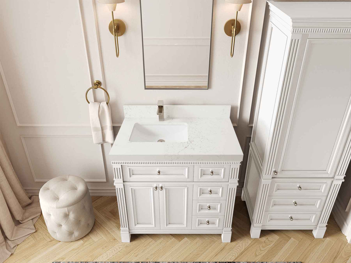 Paris 36 in. W x 22 in. D Left Offset Sink Bathroom Vanity