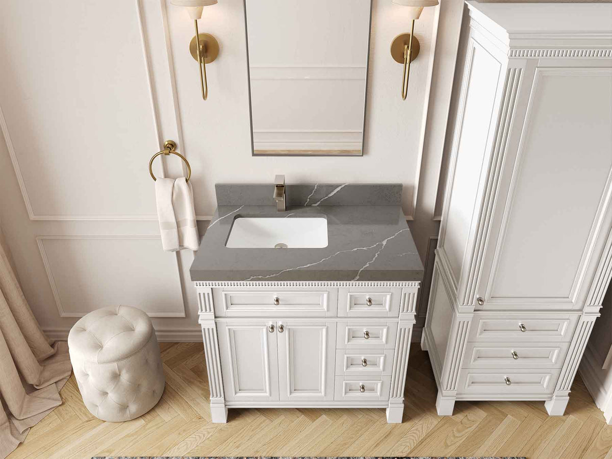 Paris 36 in. W x 22 in. D Left Offset Sink Bathroom Vanity