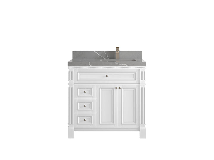 Paris 36 in. W x 22 in. D Right Offset Sink Bathroom Vanity - photo 34