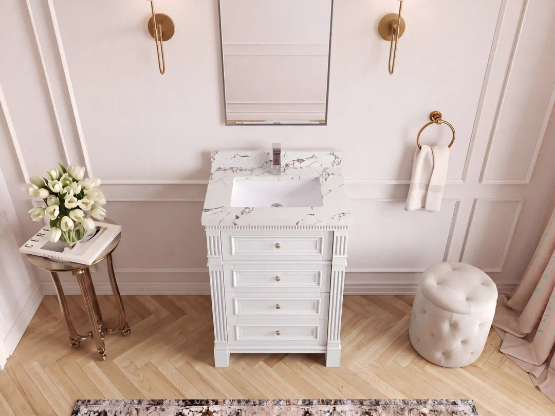 Paris 24 in. W x 22 in. D Single Sink Bathroom Vanity | 
              
                White
                
                  
             - PRS-CAB-WH-23 - photo №13