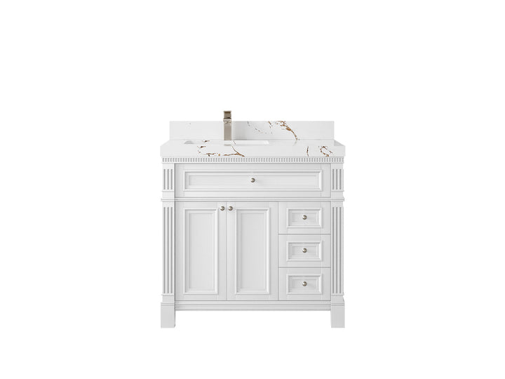 Paris 36 in. W x 22 in. D Left Offset Sink Bathroom Vanity - photo 36