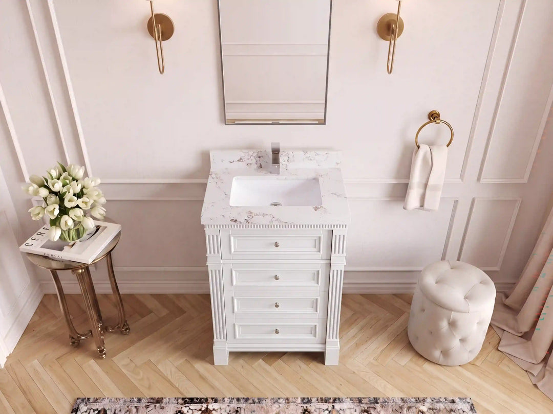 Paris 24 in. W x 22 in. D Single Sink Bathroom Vanity | 
              
                White
                
                  
             - PRS-CAB-WH-23 - photo №14