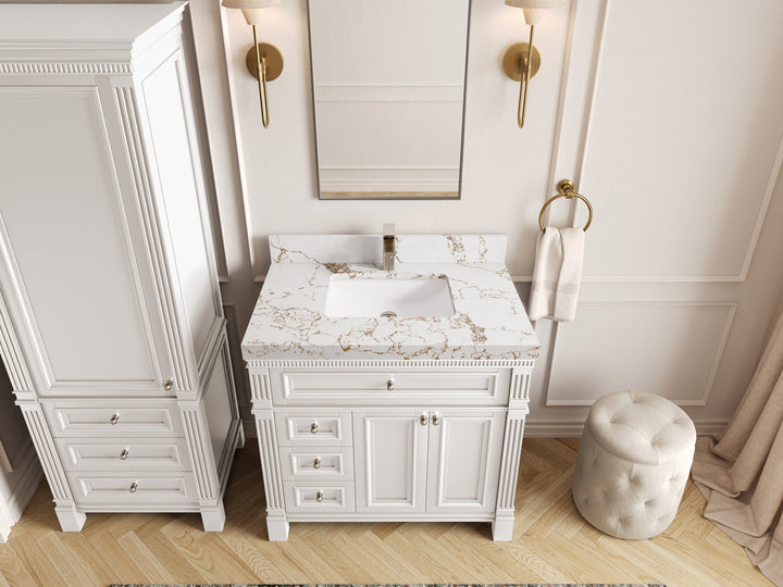 Paris 36 in. W x 22 in. D Center Sink Bathroom Vanity - photo 37