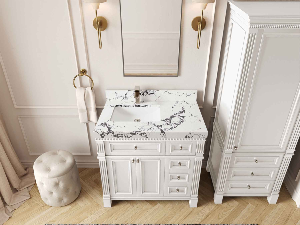 Paris 36 in. W x 22 in. D Left Offset Sink Bathroom Vanity