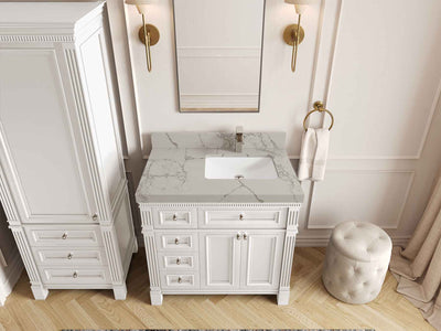 Paris 36 in. W x 22 in. D Right Offset Sink Bathroom Vanity