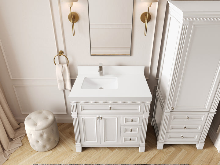 Paris 36 in. W x 22 in. D Left Offset Sink Bathroom Vanity - photo 43