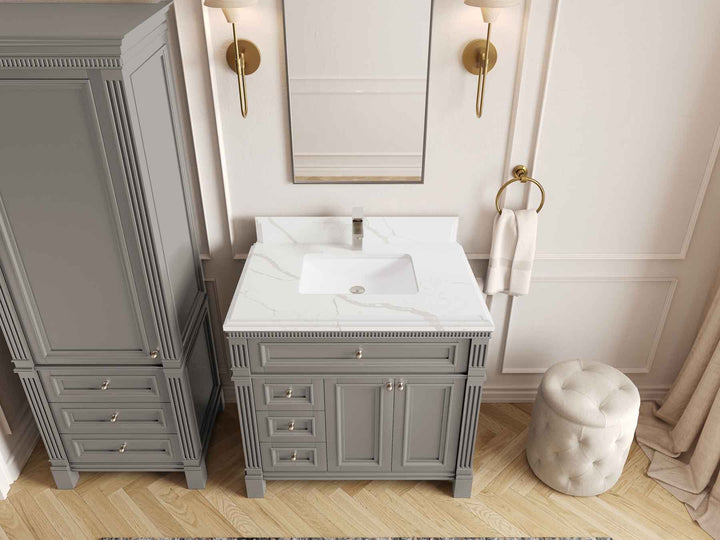 Paris 36 in. W x 22 in. D Center Sink Bathroom Vanity - photo 27