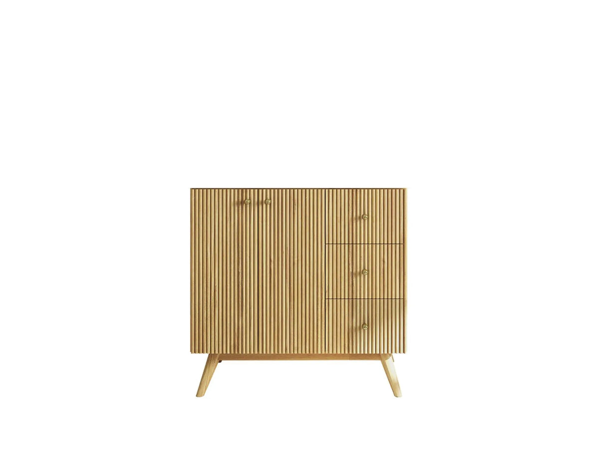 Pasadena Teak Wood 36 in. W x 22 in. D Left Offset Sink Bathroom Vanity