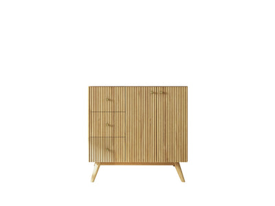 Pasadena Teak Wood 36 in. W x 22 in. D Right Offset Sink Bathroom Vanity