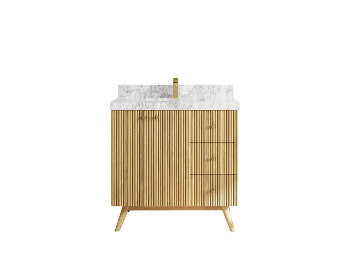 Pasadena Teak Wood 36 in. W x 22 in. D Center Sink Bathroom Vanity - photo 13