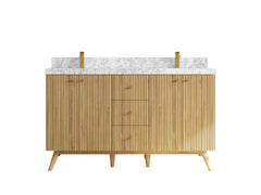 Pasadena Teak Wood 60 in. W x 22 in. D Double Sink Bathroom Vanity - photo 10