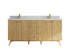 Pasadena Teak Wood 72 in. W x 22 in. D Double Sink Bathroom Vanity - photo 11