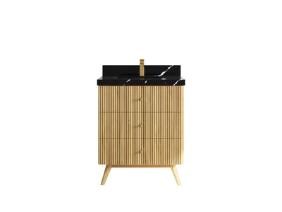 Pasadena Teak Wood 30 in. W x 22 in. D Single Sink Bathroom Vanity
