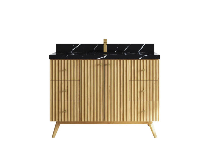 Pasadena Teak Wood 42 in. W x 22 in. D Single Sink Bathroom Vanity - photo 8