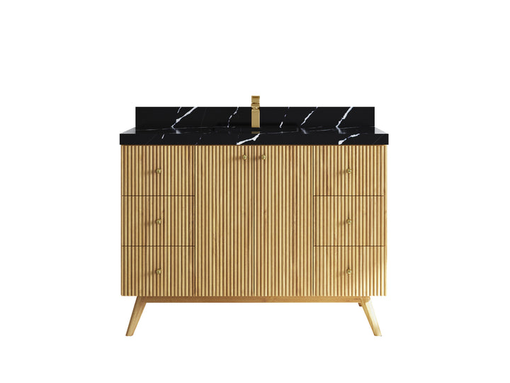Pasadena Teak Wood 48 in. W x 22 in. D Single Sink Bathroom Vanity - photo 7