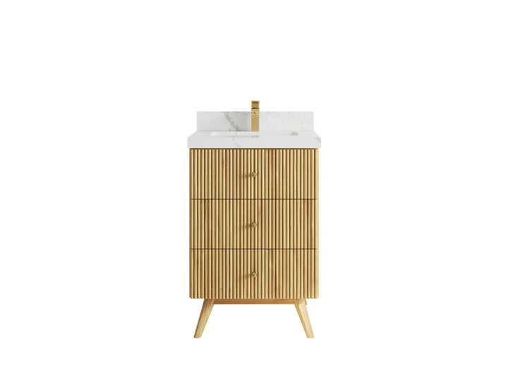 Pasadena Teak Wood 24 in. W x 22 in. D Single Sink Bathroom Vanity - photo 8