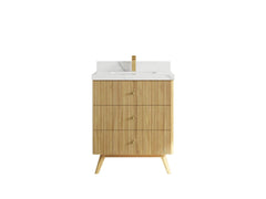 Pasadena Teak Wood 30 in. W x 22 in. D Single Sink Bathroom Vanity - photo 12