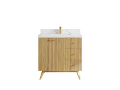 Pasadena Teak Wood 36 in. W x 22 in. D Center Sink Bathroom Vanity - photo 10