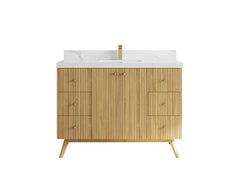 Pasadena Teak Wood 48 in. W x 22 in. D Single Sink Bathroom Vanity - photo 8