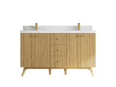 Pasadena Teak Wood 60 in. W x 22 in. D Double Sink Bathroom Vanity - photo 7