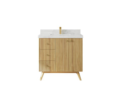 Pasadena Teak Wood 36 in. W x 22 in D Center Sink Bathroom Vanity - photo 8