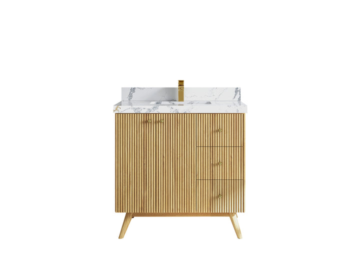 Pasadena Teak Wood 36 in. W x 22 in. D Center Sink Bathroom Vanity - photo 20