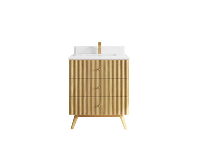 Pasadena Teak Wood 30 in. W x 22 in. D Single Sink Bathroom Vanity