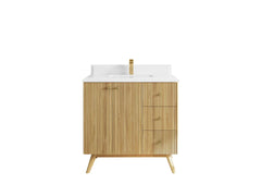Pasadena Teak Wood 36 in. W x 22 in. D Center Sink Bathroom Vanity - photo 9